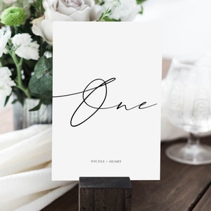 Script Table Number Template, Printable, Wedding, Modern, Calligraphy, Elegant Editable, Digital Download, Instant Download Templett #SCR735