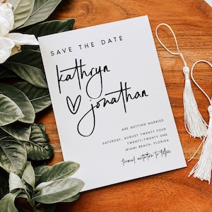 Moderne Save the Date Karten für Hochzeit, Hochzeitskarten, Minimale Save the Date Hochzeitskarten mit Umschlag, Hochzeitskarten, #KTHR