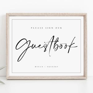 Please Sign Our Guestbook Template, Wedding Guest Book Sign, Classic & Elegant Guestbook Sign, Traditional Wedding Gift Sign, #MGN