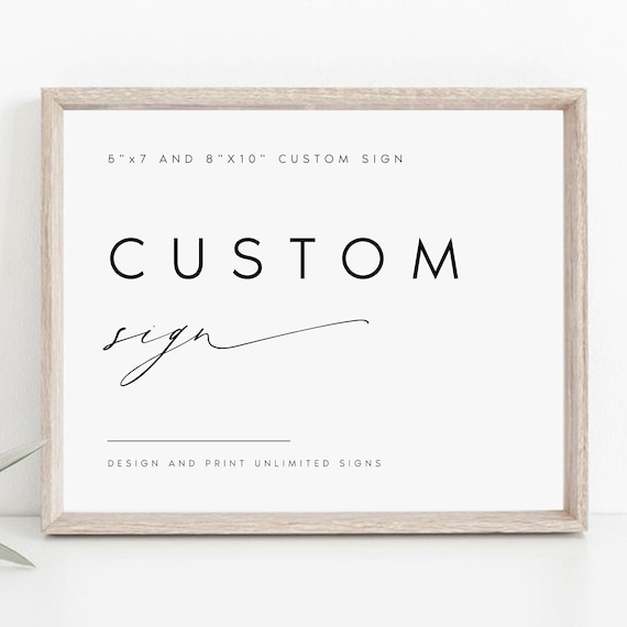 Modern Wedding Sign Template Download, Custom Printable 5x7 & 8x10 Digital Download Wedding Signage, Editable Wedding Decor, Templett, KATE