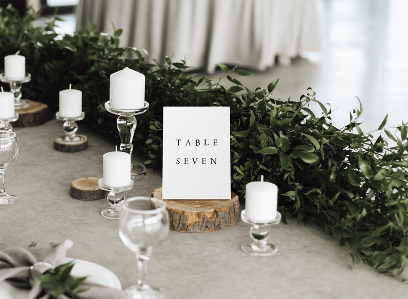 Elegant Wedding Table Number Template, Minimalist Wedding Table Numbers, Templett Table Numbers, Reception Table Numbers, LZBTH image 4