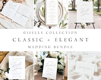 Elegant Wedding Stationery Bundle, Minimalist Giselle Design (Digital Download) GSLL