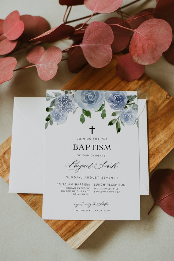 Editable Baptism Invitation Template Printable Winter - Etsy
