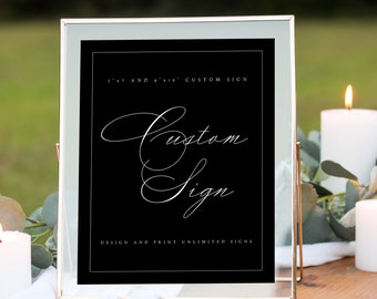 Elegant Wedding Sign Template, Classic Custom Sign Printable, 5x7 and 8x10, Wedding Template, Wedding Sign, Vertical Sign, TEMPLETT, #CMLA