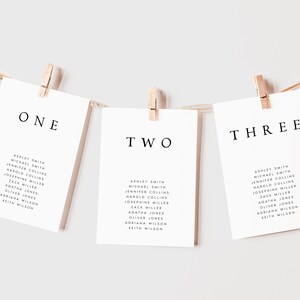Plantilla minimalista para tarjetas de asientos de boda, tarjetas elegantes para asientos de boda, tarjetas modernas para asientos de boda, descarga instantánea, #LZBTH