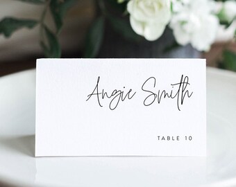 Wedding Place Card Template Modern, Minimalist, Printable, Escort Card, Editable, Name Card, Simple Seating Card Digital DOWNLOAD, #ANGIE