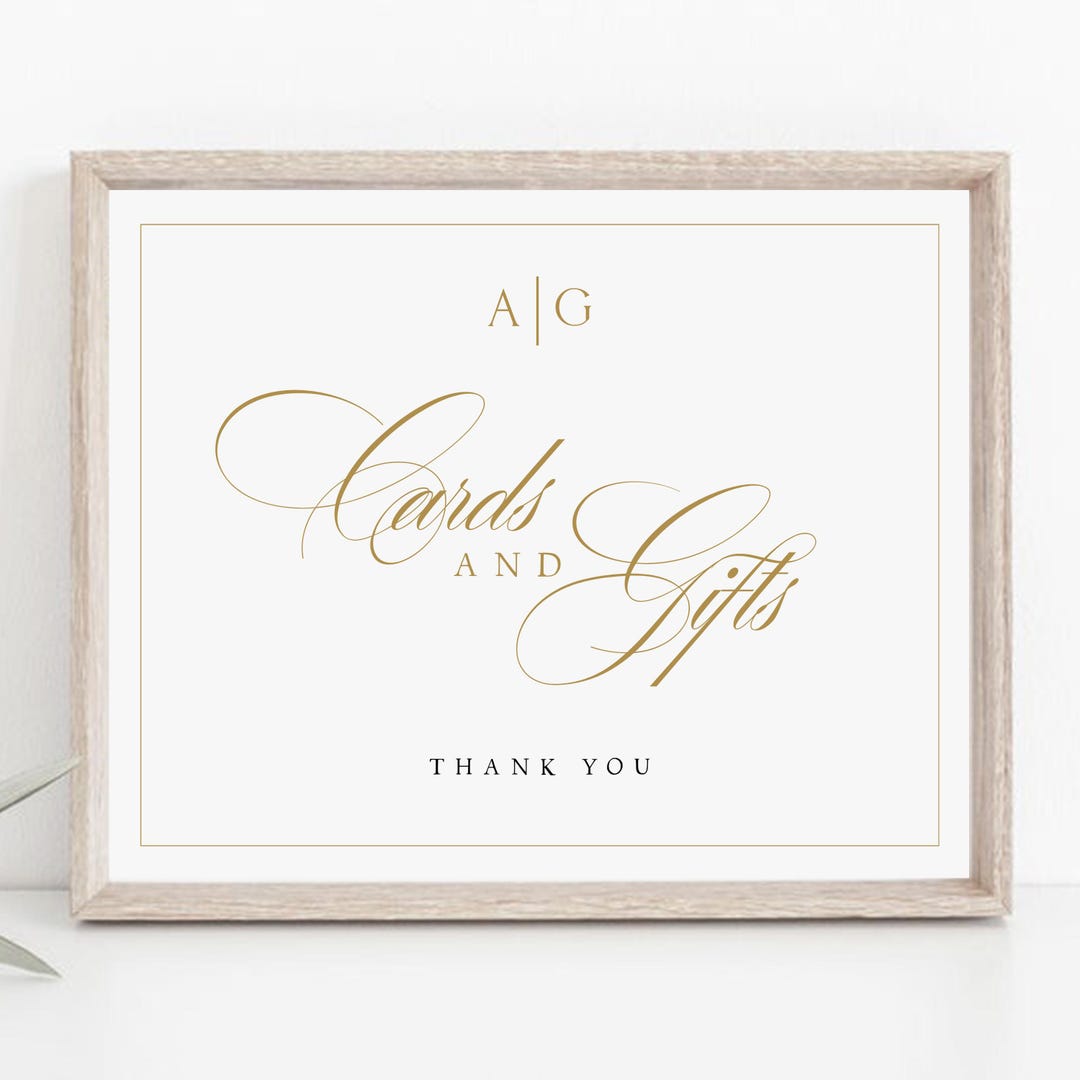 Wedding Cards and Gifts Sign Template, Minimalist Printable (5x7 & 8x10 ...