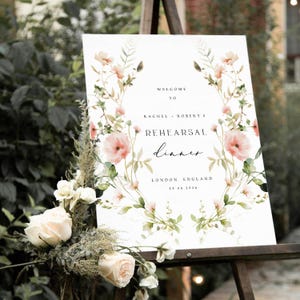 Wildflower Wedding Rehearsal Dinner Welcome Template, Floral Welcome Sign, Instant Download, Wedding Welcome Poster, Editable Template #RCHL