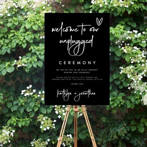 Printable Unplugged Ceremony Sign, Wedding Welcome Sign Template, Large ...