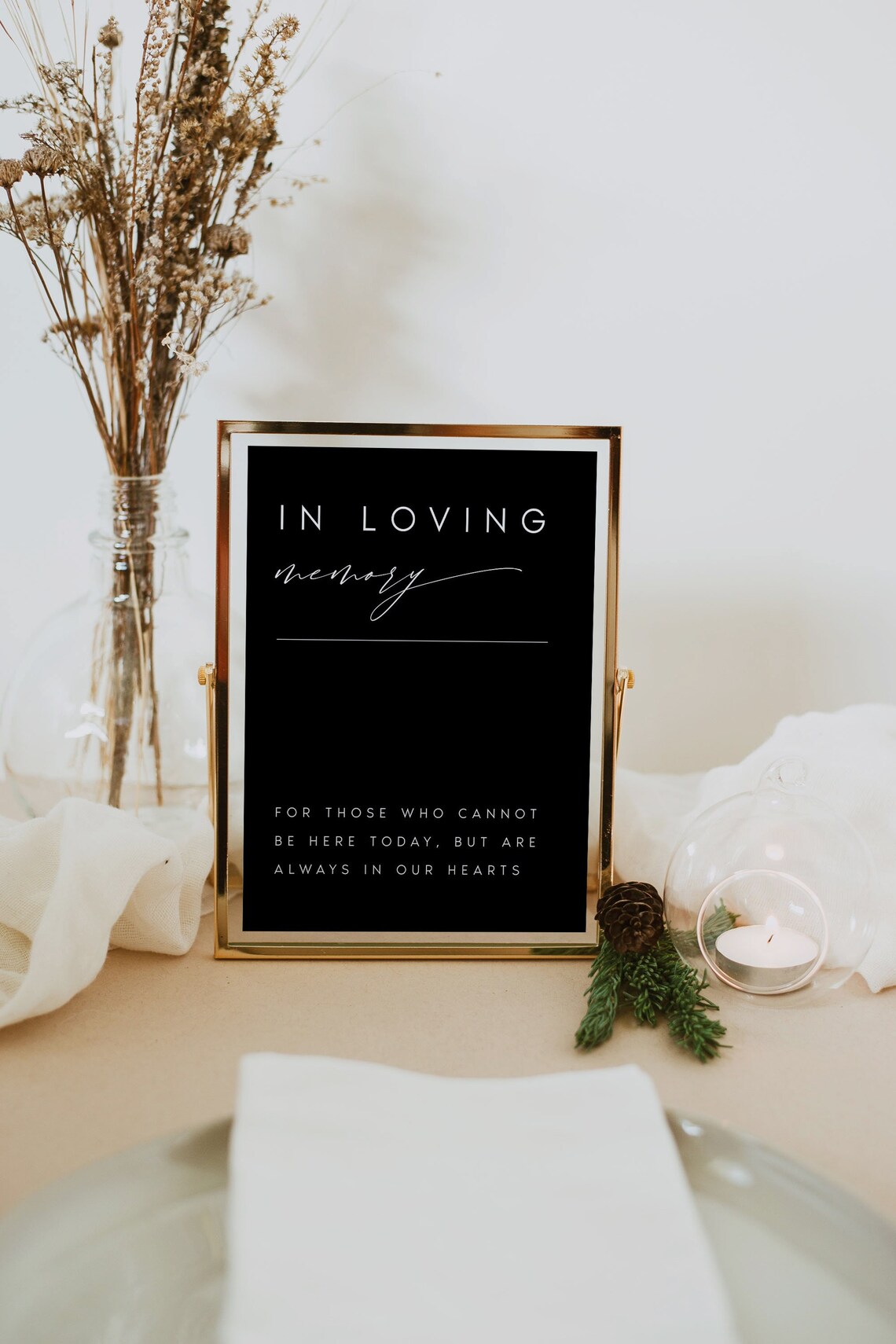 Modern in Loving Memory Sign, Minimalist Wedding Decor (digital ...