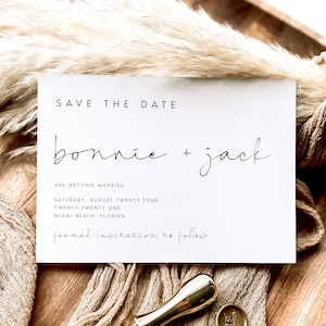 Save The Date Template, Printable Save The Date Card, Save The Day Invites, Save Our Date Template, Save The Date Cards, Editable, #BONNIE