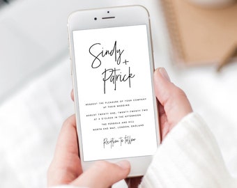 Modern Save the Date Evite Template, Minimalist Electronic Invite (Instant Download) SNDY