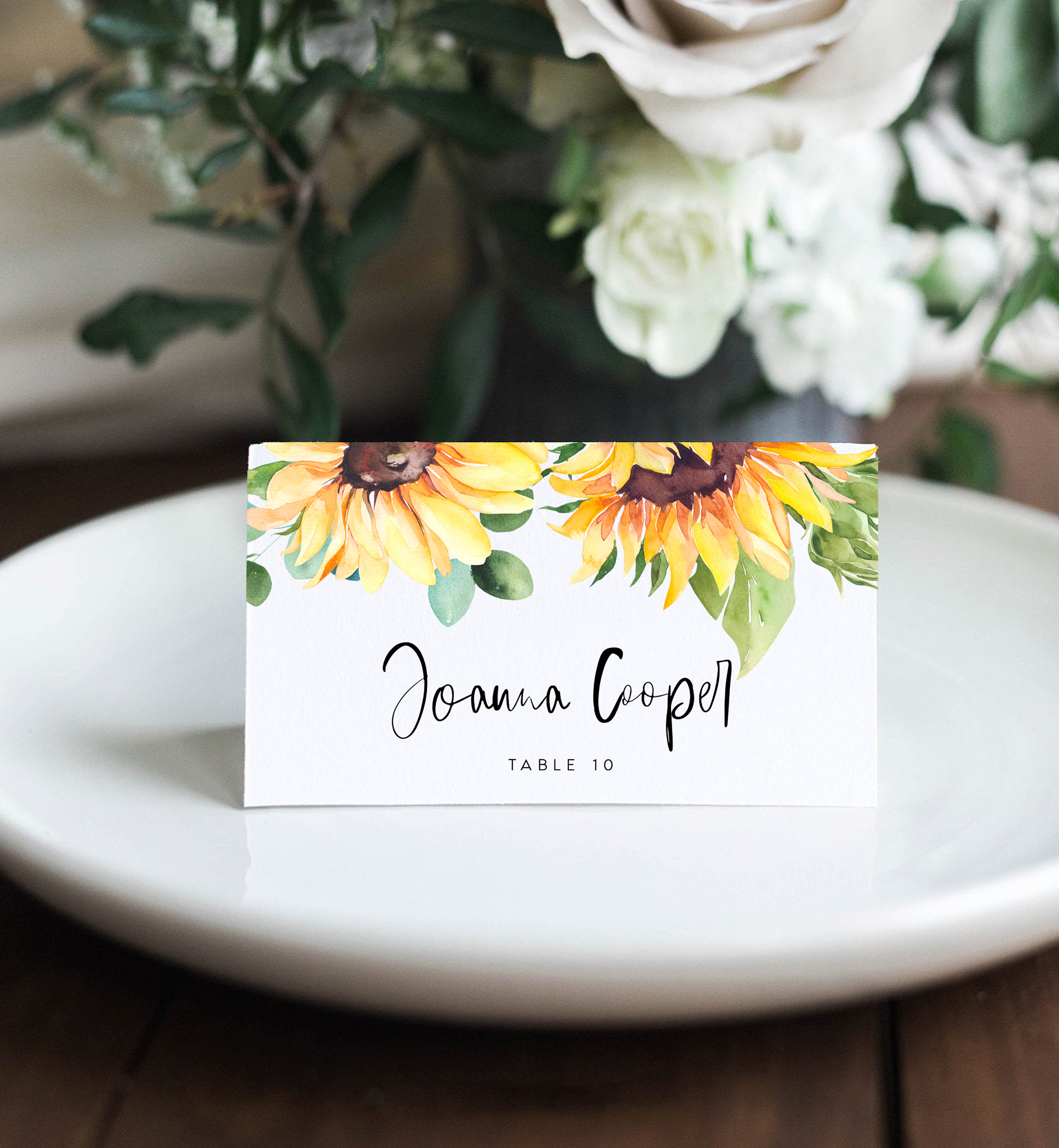 Sunflower Place Card Template Printable Wedding Escort Card - Etsy