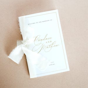 印刷可能なプログラム テンプレート、折りたたみ式、結婚式、テンプレート、即時ダウンロード、編集可能な式次第、ゴールド、シンプル、エレガント、#CNDC