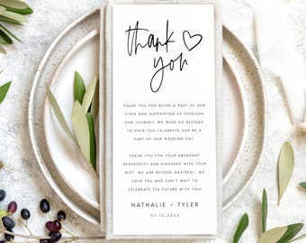 Modern Wedding Thank You Card Template (Digital Download) NTHL