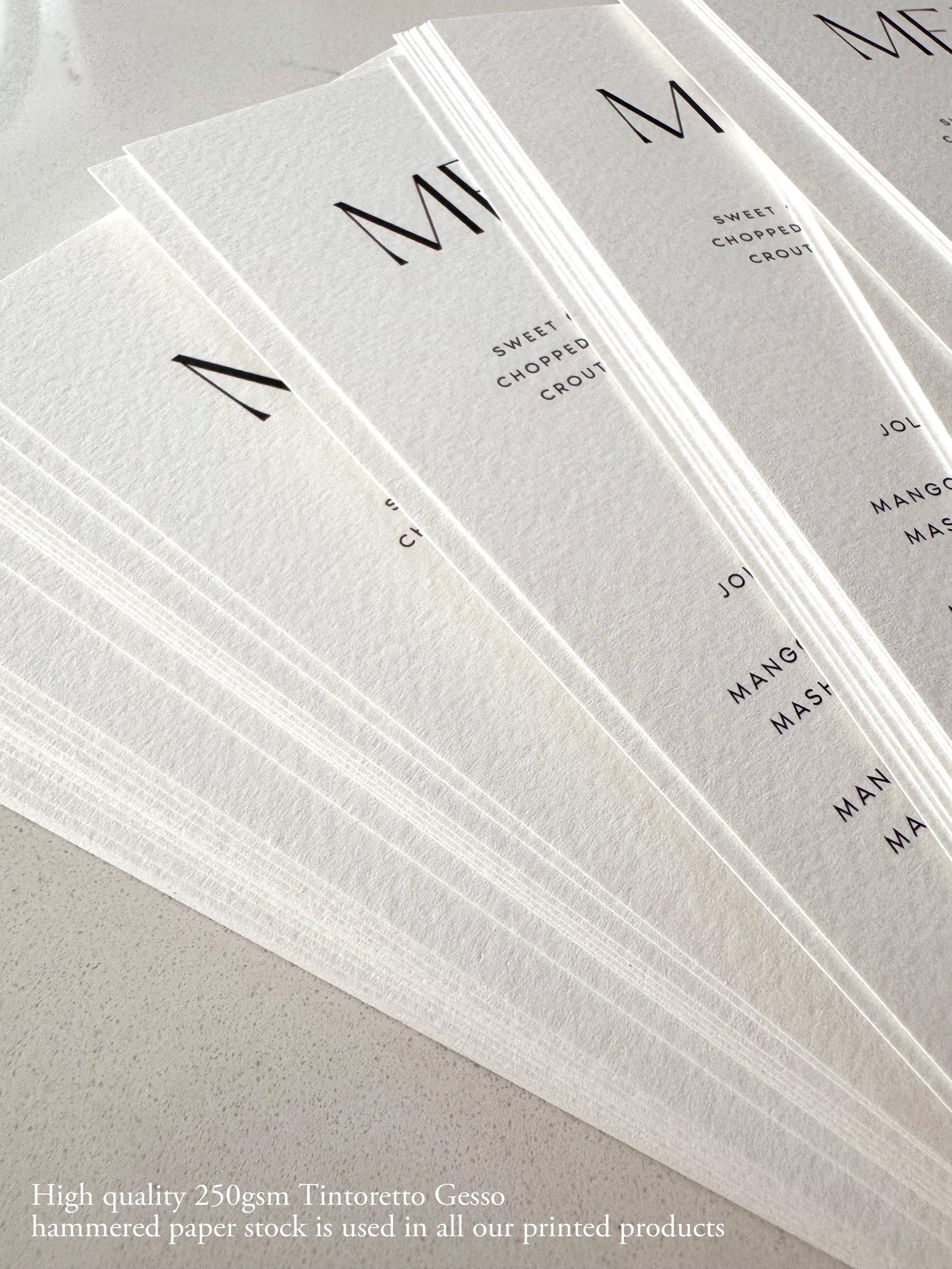 Matte Menu Arch Shape Wedding Menu Cards, Arch Shaped Dinner Menus, Printed Menus ...