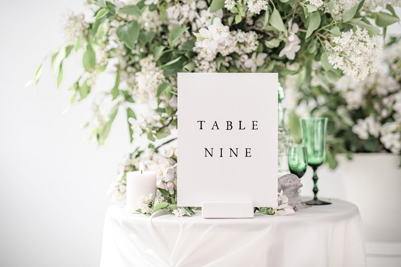 Elegant Wedding Table Number Template, Minimalist Wedding Table Numbers, Templett Table Numbers, Reception Table Numbers, LZBTH image 3
