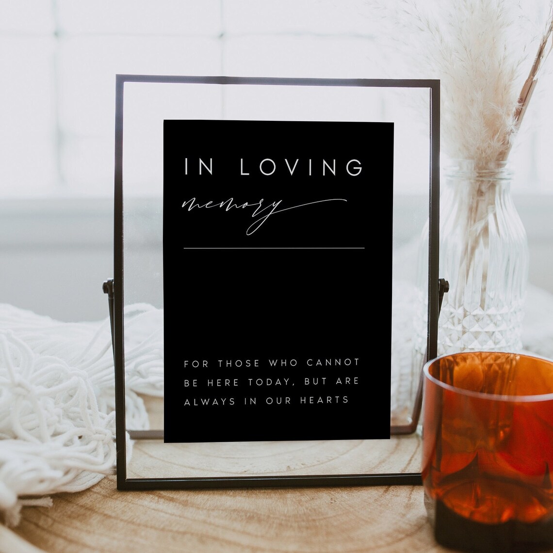 Modern in Loving Memory Sign, Minimalist Wedding Decor (digital ...