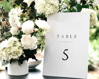 Wedding Table Numbers, Printable Table Number Template, Editable Table Number Card, DIY Table Number Signs, Edit in Templett, 5x7, 4x6, CATE
