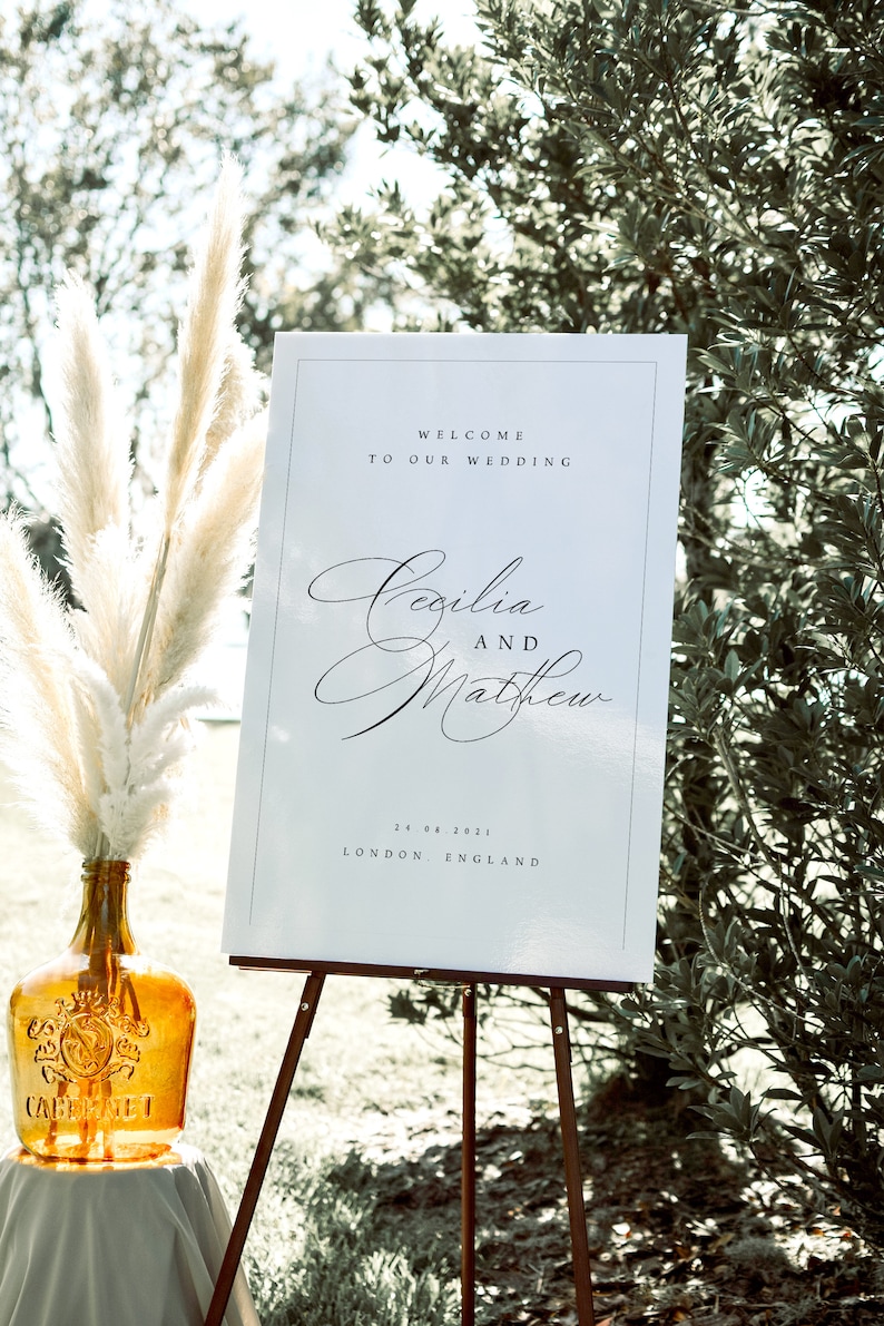Wedding Welcome Sign Template, Classic & Elegant, Editable, Welcome To Our Wedding Sign, Printable, INSTANT Download, Calligraphy, CCL image 5