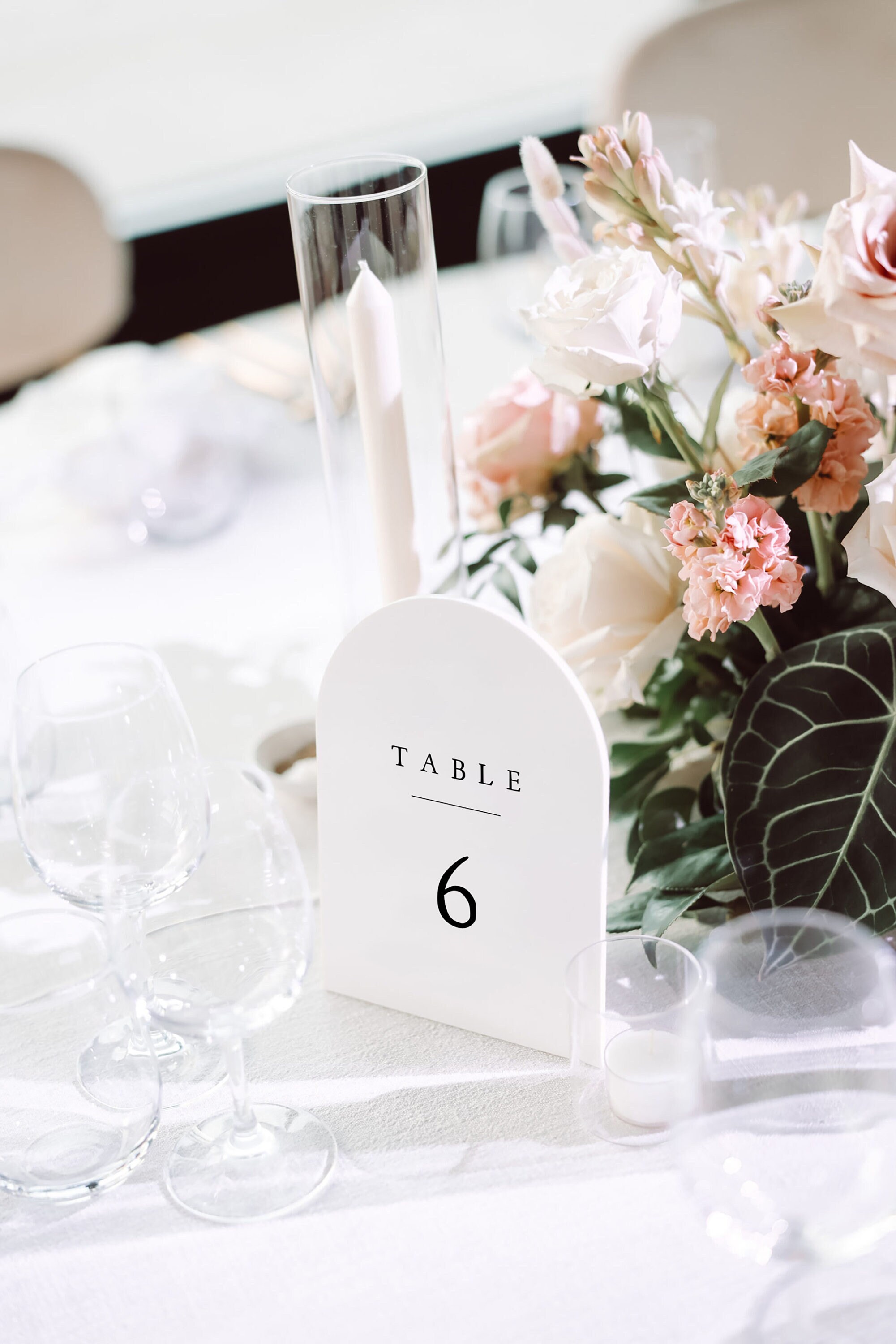 ARCHED Wedding Table Number Template Printable Minimalist - Etsy