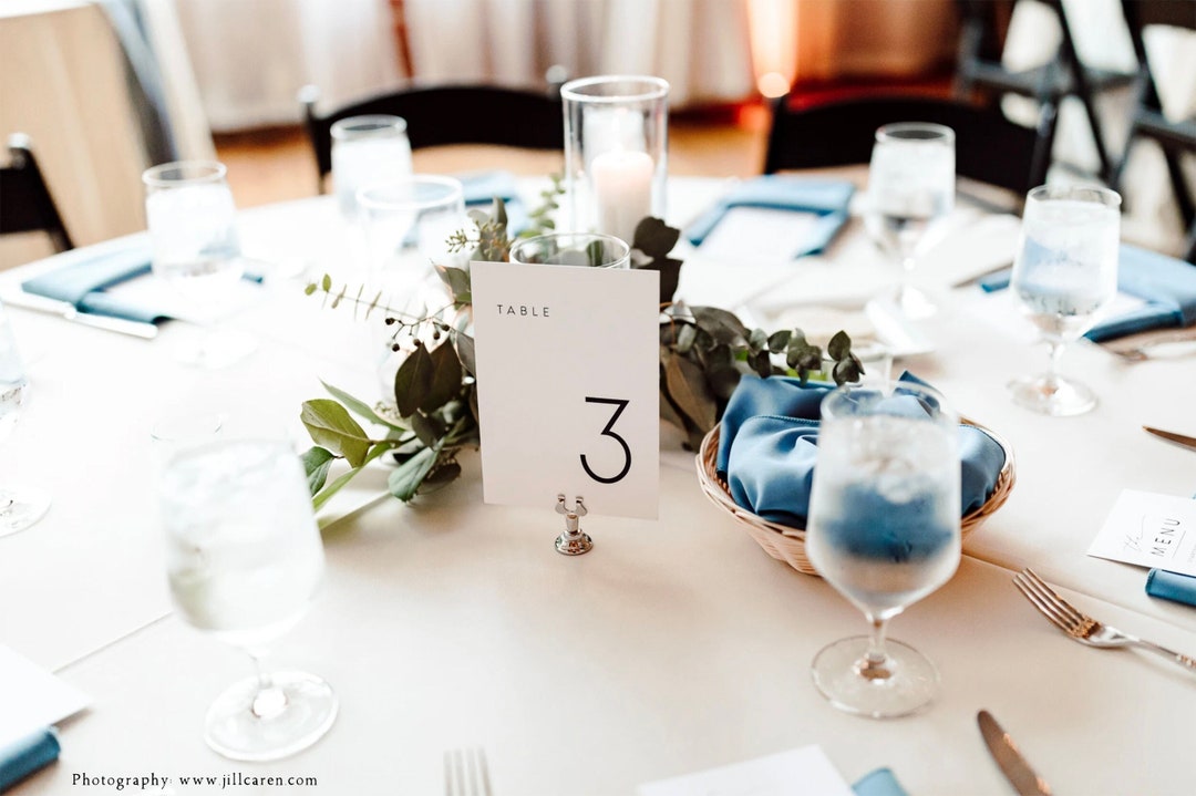 Printable Wedding Table Number Template, Script, Minimalist, Modern ...