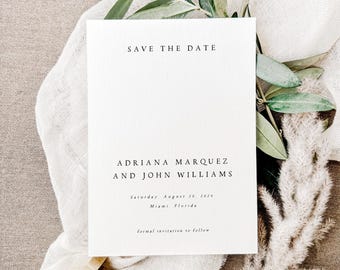 Tarjetas minimalistas para guardar la fecha, anuncio de boda personalizado - ADRN