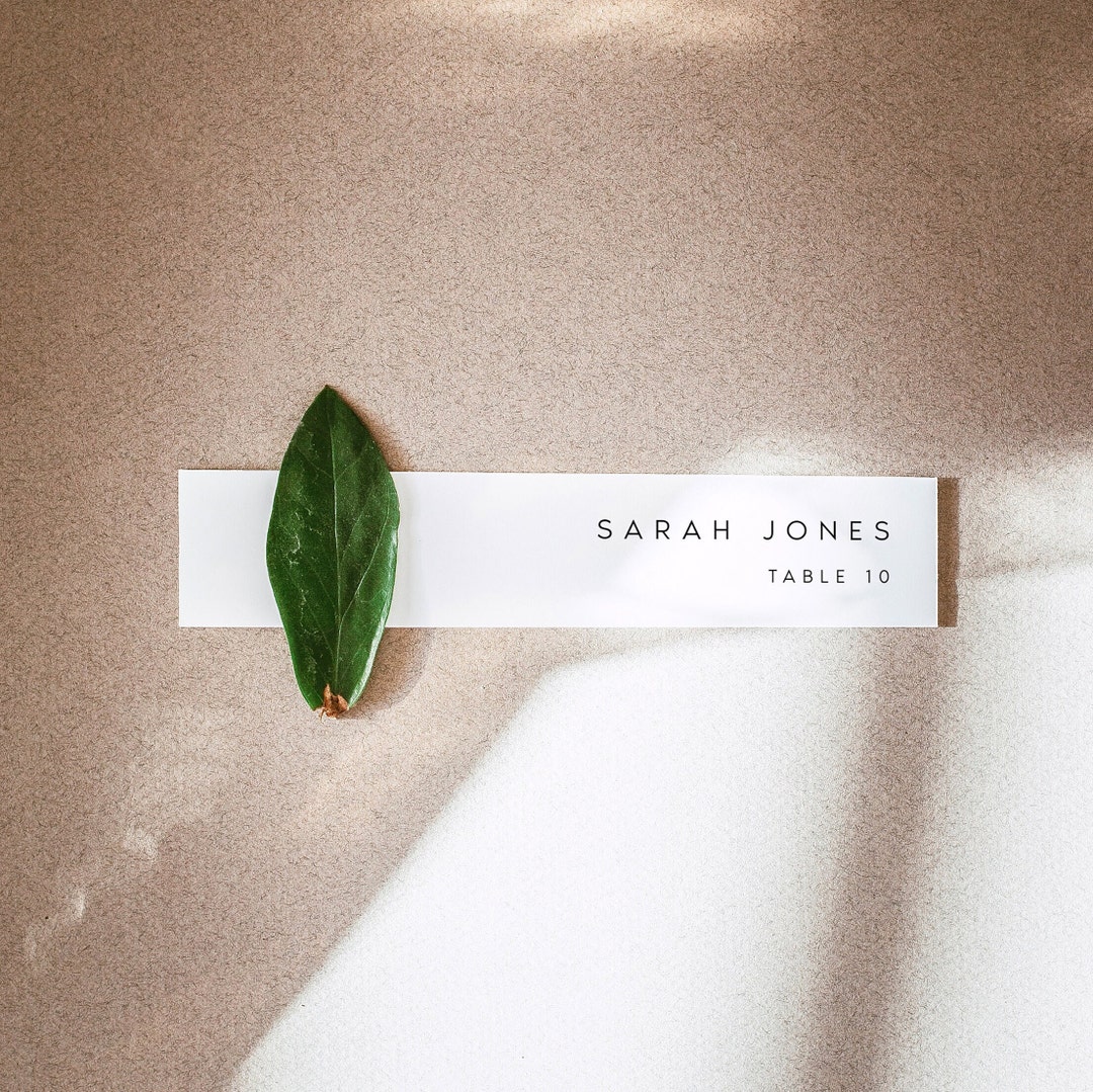 Modern Wedding Escort Card Template, Minimalist, Printable, Place Card ...