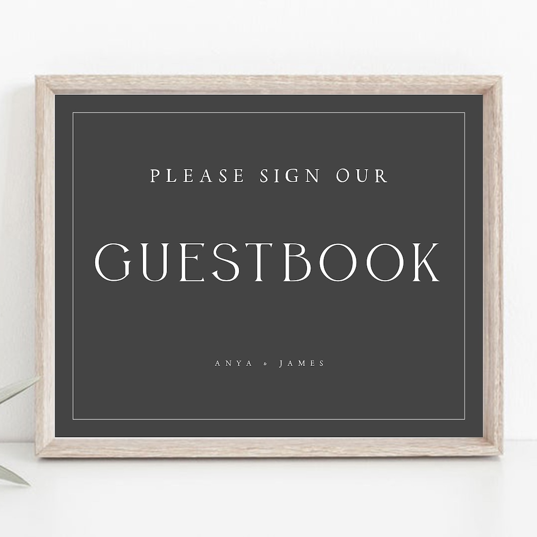 Please Sign Our Guestbook Template, Wedding Guest Book Sign, Classic ...