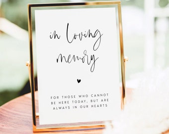 In Loving Memory Sign Template Modern Wedding Sign Printable | Etsy
