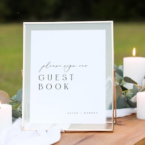 Wedding Guestbook Sign Template, Please Sign Our Guestbook Sign, Boho Wedding, Sign Our Guest Book, Modern Minimalist Wedding Sign, #ALC