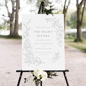 Rehearsal Dinner Welcome Sign Template, The Night Before Welcome Sign, Elegant Sign Printable Welcome Sign, DIY Rehearsal Dinner Sign #ADELE