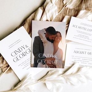 Suite de photos de faire-part de mariage, faire-part de mariage, cartes RSVP mariage, carte d'informations sur le mariage, ensemble de suites de mariage élégantes, imprimé, #CNDY
