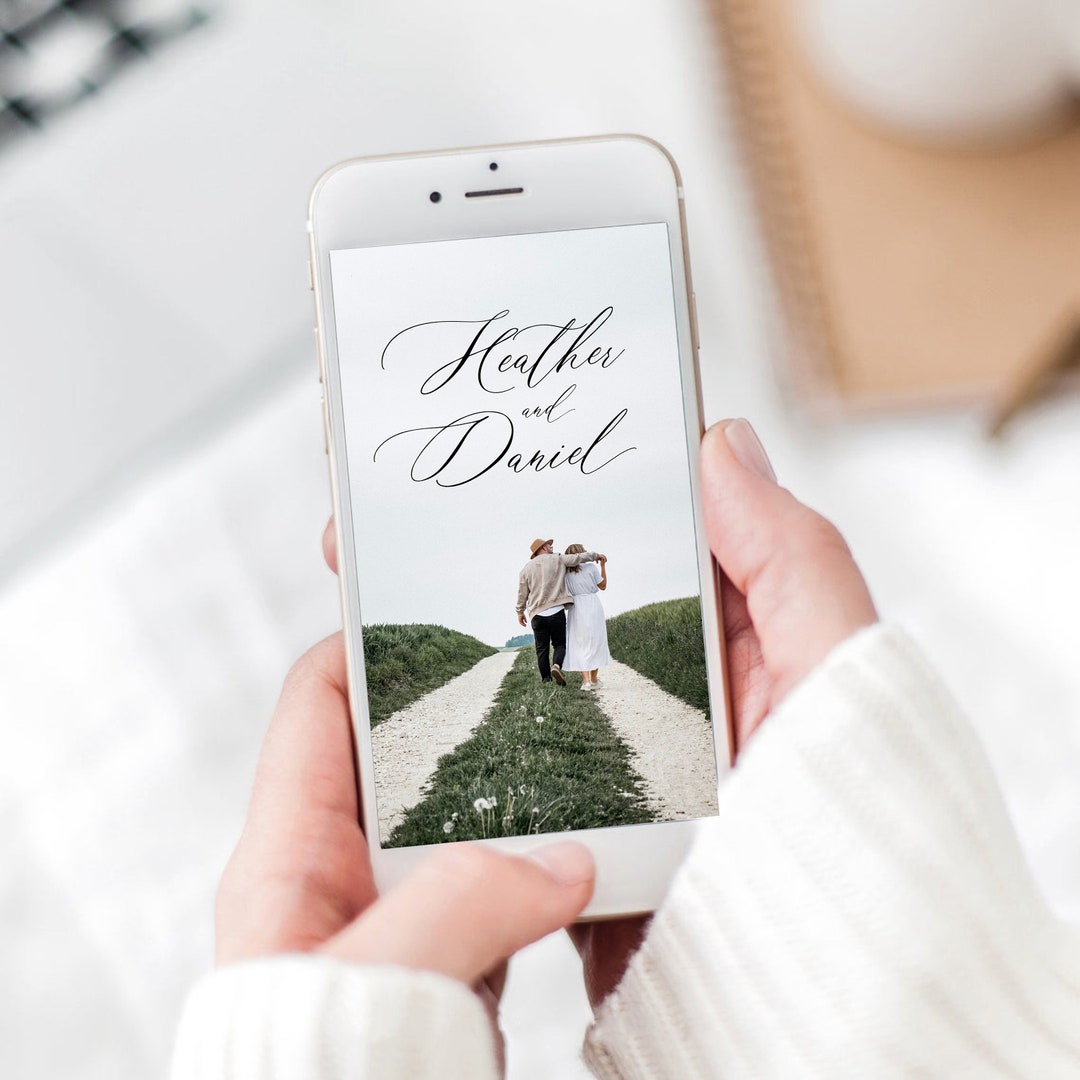 Modern Wedding Electronic Invitation, Minimalist Online Photo