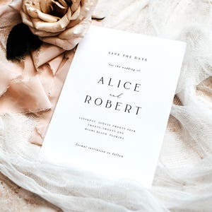IMPRIMÉ carte "Retenez cette date", mariage minimaliste "Retenez cette date", carte "Retenez notre date" avec enveloppes, papier cartonné de qualité supérieure, #ALC