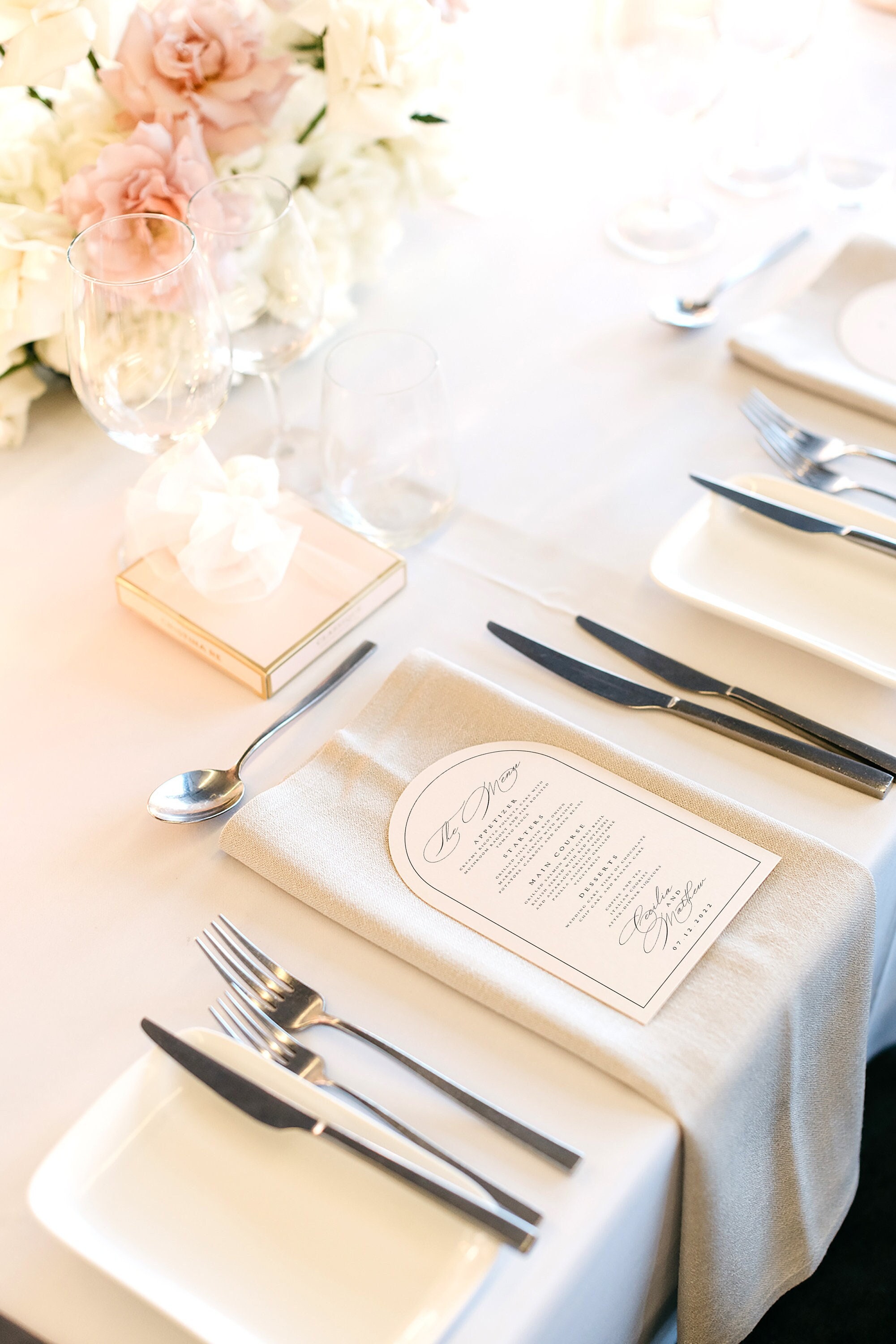 ARCHED Wedding Menu Template, Elegant and Classic Wedding Dinner Menu ...