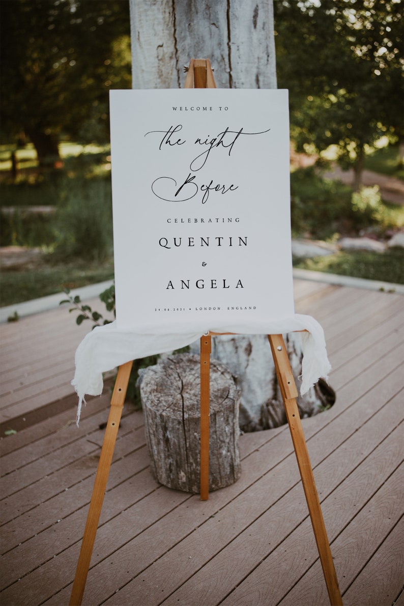 The Night Before Welcome Sign Modern Wedding Rehearsal - Etsy