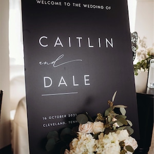 Modern Wedding Welcome Sign Template, Minimalist Welcome Wedding Sign, Black Wedding Welcome Sign, Modern Wedding Signs, Large Sign, #NINA