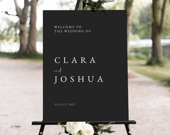 Modern Wedding Welcome Sign, Welcome Wedding Sign, Black Wedding Welcome Sign, Black Wedding Signs, Large Wedding Sign, Welcome Sign, #BL69