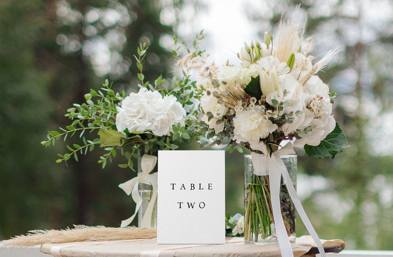 Elegant Wedding Table Number Template, Minimalist Wedding Table Numbers, Templett Table Numbers, Reception Table Numbers, LZBTH image 5