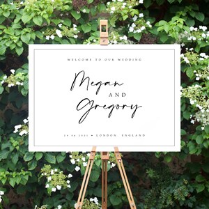 Minimalist Wedding Welcome Sign Template, Modern Welcome Wedding Sign, Editable Wedding Signage, Printable, Templett INSTANT Download, #MGN
