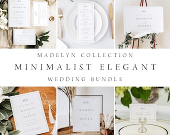 Elegant Wedding Invitation Bundle, Minimalist Stationery (Digital Download) MDLN