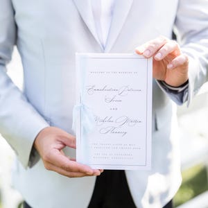 Wedding Program Template, Wedding Program Timeline, Modern Script, Folded Wedding Ceremony Program, 100% Editable in Templett, #CCL