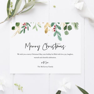 Merry Christmas Greeting Card Template, Christmas Card Printable, Instant Download, Edit with TEMPLETT, Editable Xmas Cards, DIY, #MCGRV