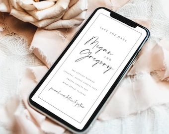 Electronic Save the Date Template, Minimalist Digital Save the Date, Modern Save the Date, Electronic Invitations, Instant Download, #MGN