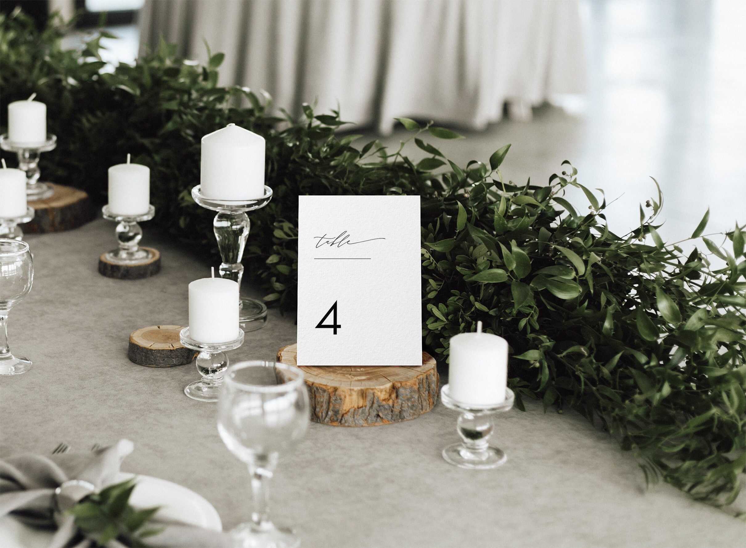 Rustic Wedding Table Number Template, Minimalist Design (INSTANT ...
