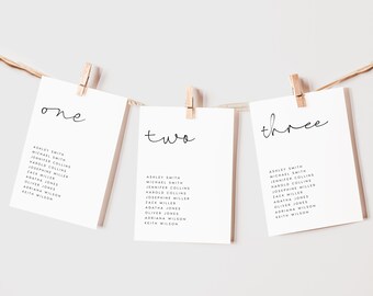 Modern Wedding Seating Chart Template, Minimalist Design (Digital Download) #BONNIE