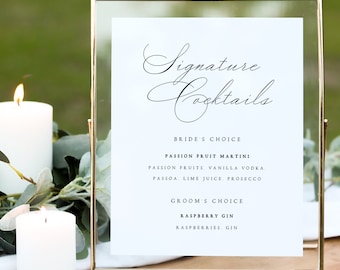 Plantilla de cartel minimalista para cóctel de boda (5x7 8x10) (descarga digital) GSLL