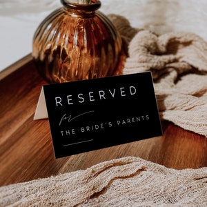 MODERN Reserved Sign Template, Editable Minimalist Wedding Reserved Sign, Modern Reserved Sign, DIY Reserved Signs, Digital Download, #NINA