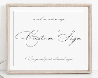 Elegant Wedding Sign Template, Classic Custom Sign Printable, 5x7 and 8x10, Wedding Template, Wedding Sign, Vertical Sign, TEMPLETT, #SSH